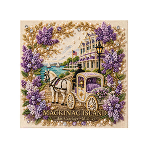 AMZ Eternal American Destination Pearl Art Set - Mackinac Island High Gloss Pearl 3D Travel Lover Interactive Other Toys