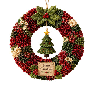 AMZ 3D Fabric Craft Kit for Creating a 3D Floral Garland (Christmas Tree) – DIY Craft for a Three-Dimensional, Fluffy, and Cozy Atmosphere