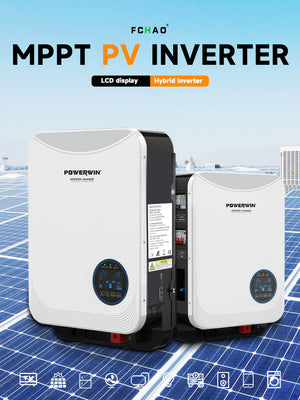 All-in-One Energy ManagementSystem: POWERWIN 0918KHP Hybrid Inverter (4.2KW 24V /6.2KW 48V). Integrated convergencebox delivers a complete, intelligentsolar solution for both off-grid andgrid-tied applications.