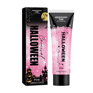 AMZ Glitter Gel (Pink) – Halloween Party, Masquerade, and Costume Makeup – Pink Glitter Gel for Hair and Body