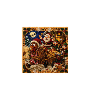 AMZ Christmas Pearl Art DIY Painting Set - Little Chick Secret Delivery, Festive Home Decor, DIY Fun Crafts
