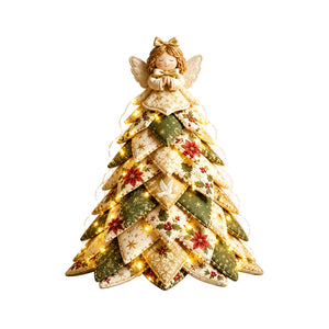 AMZ DIY Quilted Christmas Tree Set with Light Beads - Christmas Angel Personalized Quilted Vintage Creative Toy