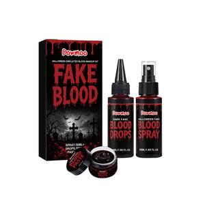 Dowmoo Halloween Fake Blood Set: Natural, Long-Lasting, and Realistic Blood-Color Makeup for Halloween Parties