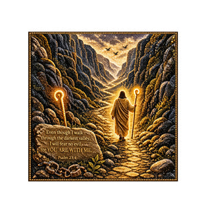 AMZ Christmas DIY Pearl and Diamond Art Set - Jesus Walking Through the Valley, a Christmas-themed desktop and wall decoration for creative home decor and handmade art
