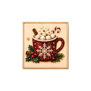 Dowmoo Christmas Pearl DIY Kit - Straw Milk Tea Diamond Painting Finished Product for Wall and Tabletop Decoration, Simple and Versatile, Festive Atmosphere