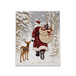 Dowmoo Diamond DIY Painting Kit - Santa Claus and Reindeer, Christmas Diamond Painting Kit, 3D Pearl Art, Festive Decorative Piece
