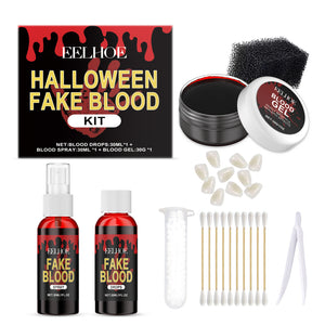 EELHOE Halloween Fake Blood Set, Realistic Fake Blood for Festive Atmosphere, Realistic Special Effects Makeup Set