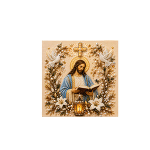 Dowmoo Christmas DIY Pearl and Diamond Art Set - Jesus Studying the Bible, an innovative design for Christmas DIY sticker decorations and ornaments