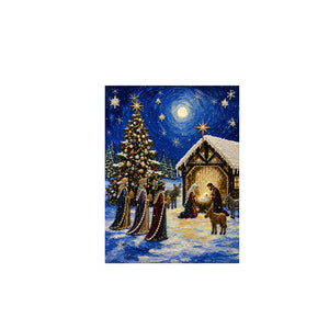 AMZ Christmas Pearl Diamond Painting Art Set, Three Kings Coming to Pay Homage, Dual-Material 3D High-Definition, Relaxing and Decorative Art Set