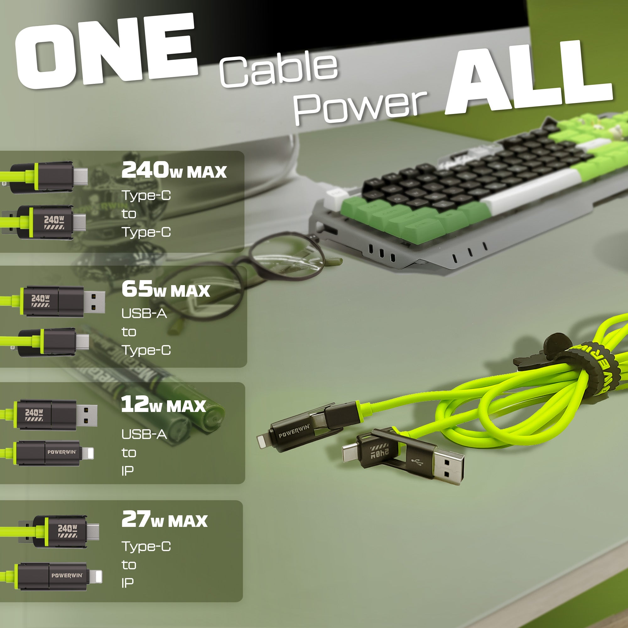 PD3.1 USB-C Lightning USB-A