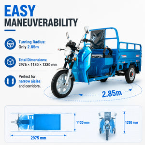 1200W Electric Cargo Tricycle – 200kg Load, 60km Range
