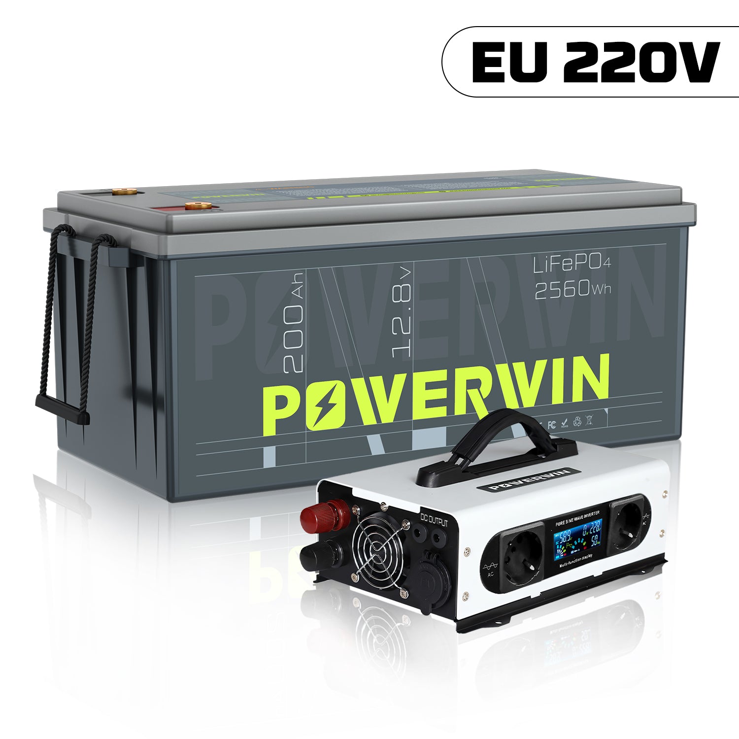 POWERWIN Portable Power Combo 2560Wh Lithium Battery+ 1200W Pure Sine Inverter BT200+PI1200