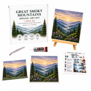 AMZ Purple Sunset Mosaic DIY Kit: Easy-to-use tools for beginners, perfect for creating natural-style crafts in various settings