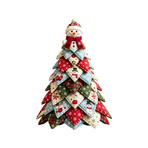 DIY Quilted Christmas Tree Set - Christmas Snowman, a cute, unique, and versatile home decoration featuring Christmas-themed art and crafts
