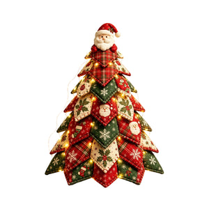 AMZ DIY Quilted Christmas Tree Set with Light Beads - Santa Claus DIY Quilted Vintage Decoration Other Toys