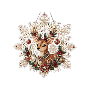 AMZ Christmas Pearl Diamond Painting Collection Set - Christmas Reindeer, Christmas Decorations for Walls and Tables, Handmade Ornaments for a Festive Atmosphere