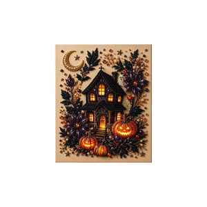 AMZ Halloween Diamond Art Kit - Pumpkin Castle: Creative, Handcrafted, and Exquisitely Detailed Diamond Painting for Festive Decorations