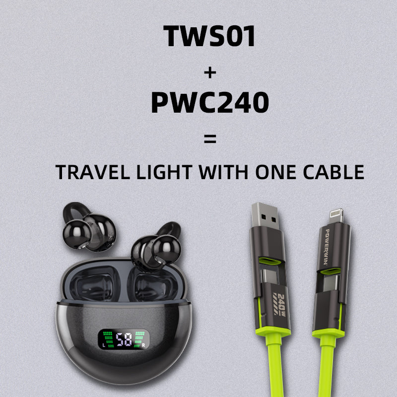 TWS01 Open-Ear + 240W Multi-Device Charger