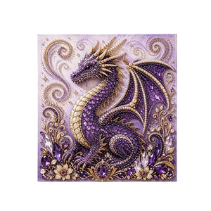 AMZ Dragon Diamond Art Painting Kit - Purple Dragon DIY Handmade Diamond Painting, 3D Art, Exquisite Home Decor