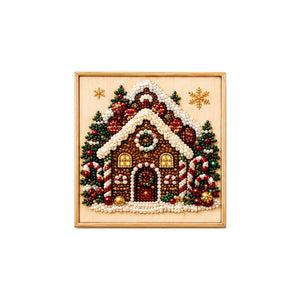 Dowmoo Christmas Pearl DIY Kit - Gingerbread House Diamond Painting Finished Product for Wall and Tabletop Decoration, Simple and Versatile, Festive Ambiance
