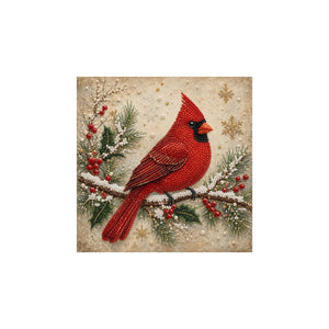 DIY Christmas Pearl Diamond Painting Art Kit - Christmas Red Cardinal Bird