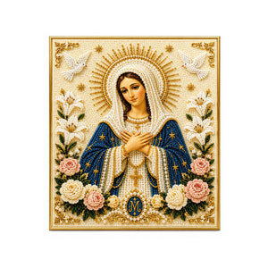 AMZ Christmas DIY Art Set - Virgin Mary, a creative gift to enhance the festive atmosphere, featuring diamond painting decorations for home decor