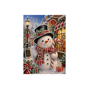 DOWMOO Christmas Diamond Painting Kit - Christmas Snowman, 3D Texture, Double-Layer Glitter, High-Definition, Easy to Identify, Suitable for Beginners