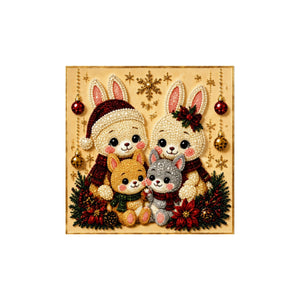 Dowmoo Christmas Pearl Diamond Painting Art Set - Four Rabbits