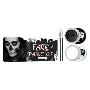 EELHOE Halloween Black and White Body Paint, for Body Painting, Vampire, Zombie, and Skull Face Designs