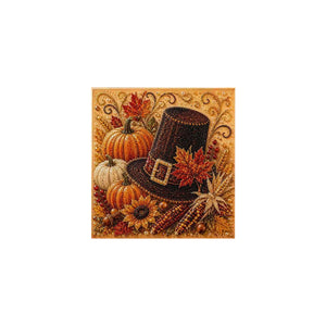 AMZ Autumn Pearl Painting Set - Pumpkin Hat, Autumn Harvest Theme, 3D Texture, DIY Craft for Beginners, Indoor Decoration, Other Toys