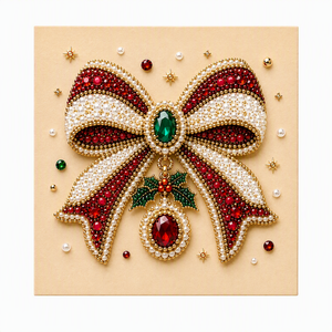 AMZ Christmas Diamond Painting Series (Christmas Gem Bow) – a DIY diamond painting kit for creating decorative pieces that enhance the festive Christmas atmosphere