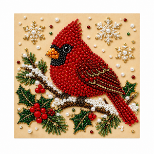 AMZ Christmas Diamond Painting Series (Christmas Red Robin): Handmade DIY diamond painting for decoration, creating a festive Christmas atmosphere
