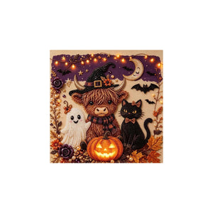 Halloween Pearl and Diamond Art DIY Kit - Ghost, Highland Cow, Black Cat