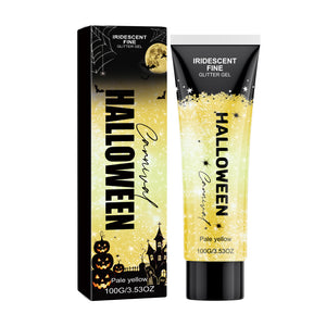 AMZ Glitter Gel (Light Yellow) – Halloween Party Face and Body Makeup, Light Yellow Glitter Gel