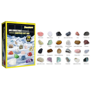 Dowmoo 24-Grid Gemstone Blind Box Christmas 24-Day Multi-Color Gemstone Toy Gift Box
