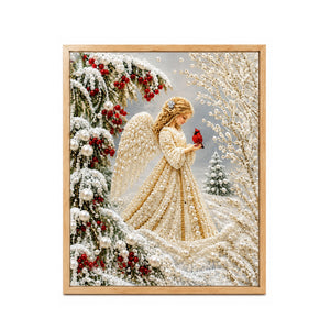 Dowmoo Diamond DIY Painting Kit - Snow White Angel, Christmas Diamond Painting Kit, 3D Pearl Art, Festive Decorative Piece