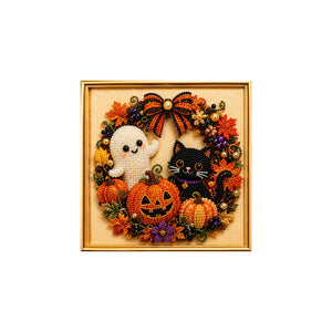 Dowmoo Halloween 3D Diamond Art Kit - Ghost, Pumpkin, Cat
