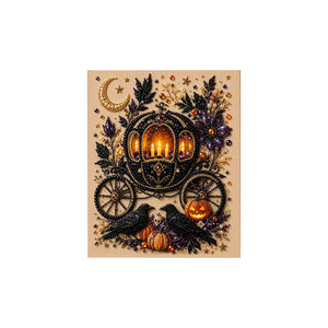 AMZ Halloween Diamond Art Kit - Pumpkin Carriage, Creative Handmade, Exquisite Full-Diamond, Sparkling Holiday-Themed Decorative Diamond Painting
