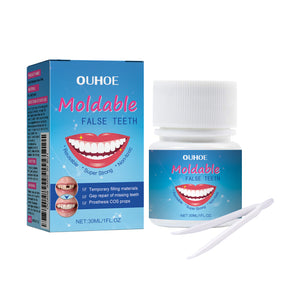 OUHOE Denture Props Decorative Teeth Gum Halloween Party Makeup Styling Denture Modification Mouldable Teeth Gum