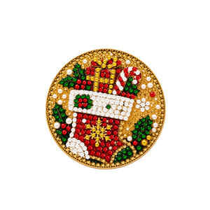 AMZ DIY Christmas Stocking Pearl and Diamond Ornaments: Fun, Festive Decorations for Parent-Child Interaction, Easy-to-Make Ornaments