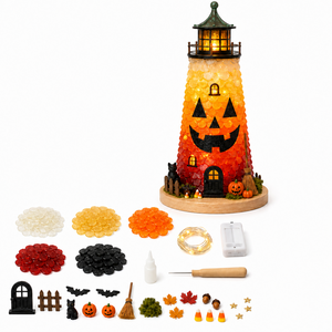 AMZ 3D DIY Luminous Sea Glass Pumpkin Lighthouse Craft Kit – A 3D Luminous Christmas Craft Kit for Beginners