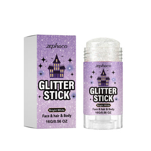zephoco Halloween Shimmering Makeup Stick (Bright White) – Creates a radiant, all-over look with a delicate, natural, and sheer finish