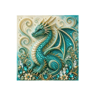 AMZ Dragon Diamond Art Painting Kit - Emerald Dragon DIY Handmade Diamond Painting, 3D Art, Exquisite Home Decor