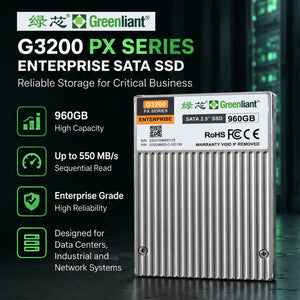 Greenliant G3200 PX Series 960GB Enterprise SSD — SATA 6Gb/s 2.5" — 0°C to +70°C — AES-256 — Power Loss Protection