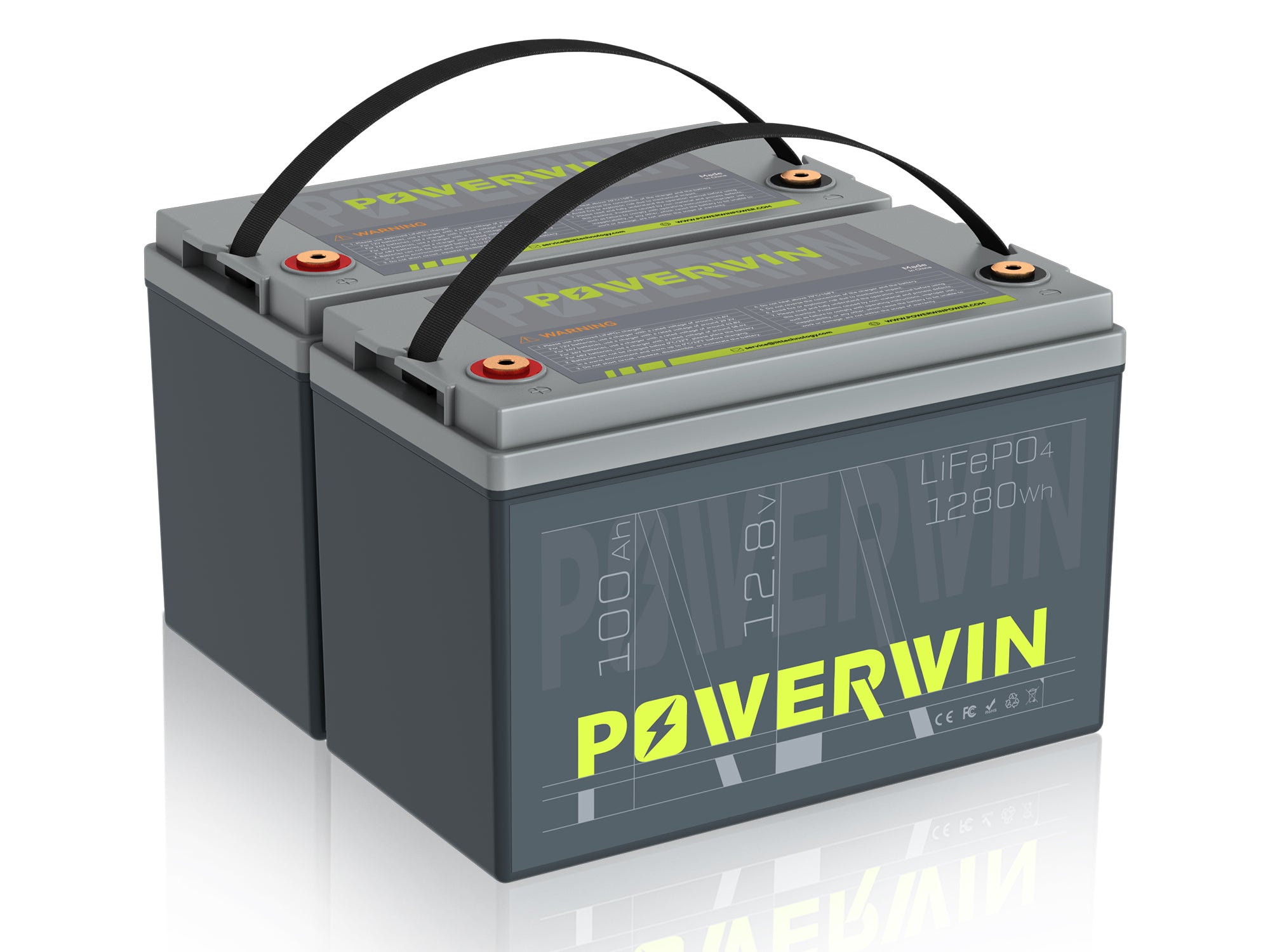 POWERWIN BT100 12.8V 100Ah 1280Wh LiFePO4 Battery