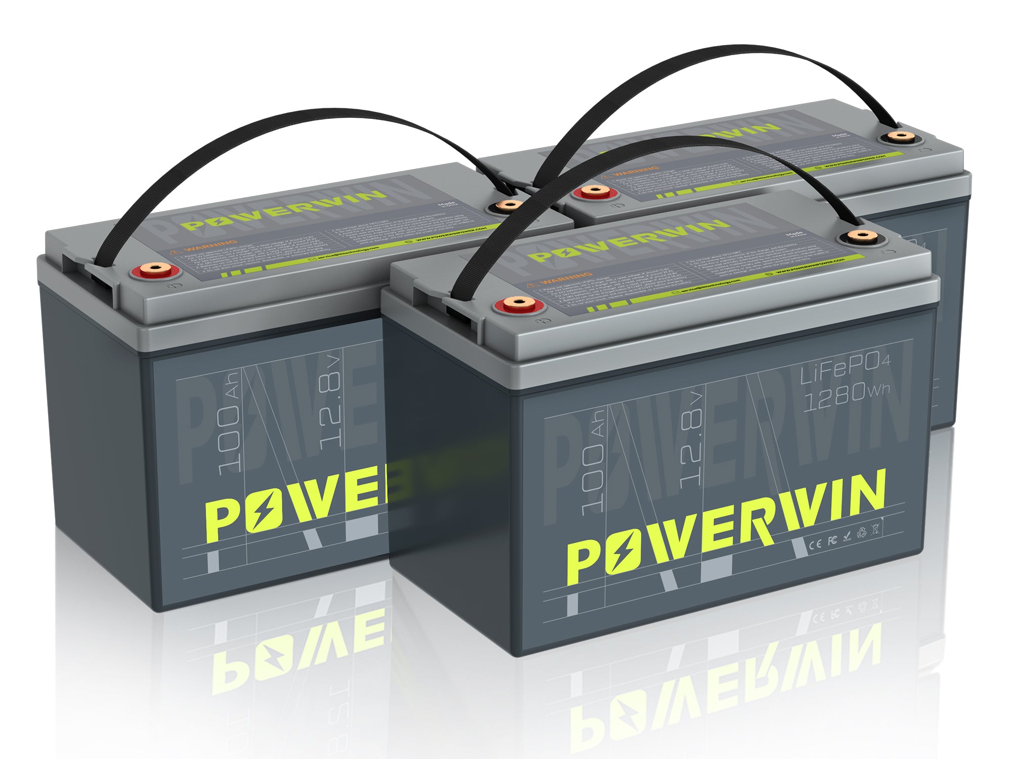 POWERWIN BT100 12V 100Ah 1280Wh LiFePO4 Lithium Battery