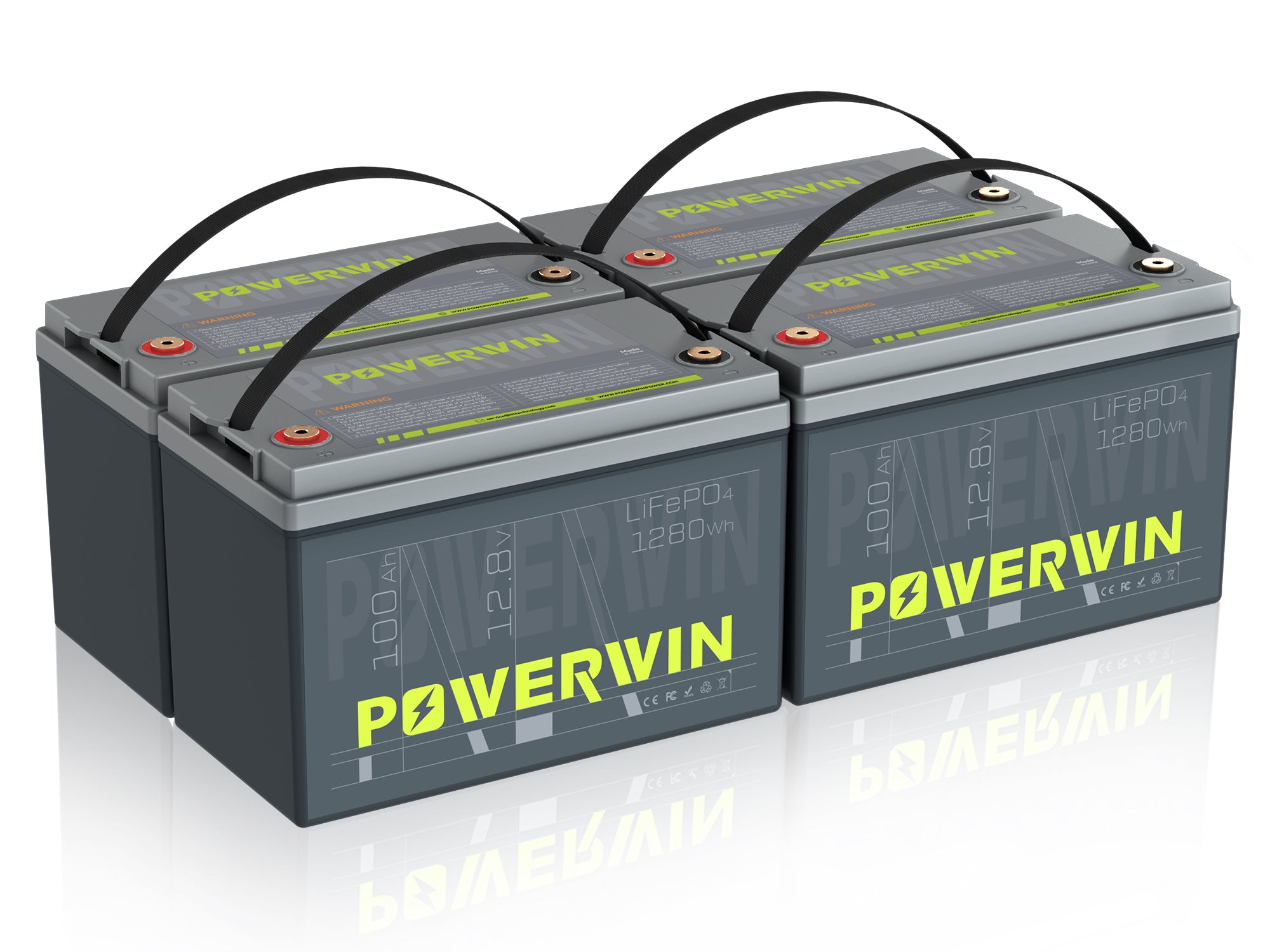 POWERWIN BT100 12V 100Ah 1280Wh LiFePO4 Lithium Battery