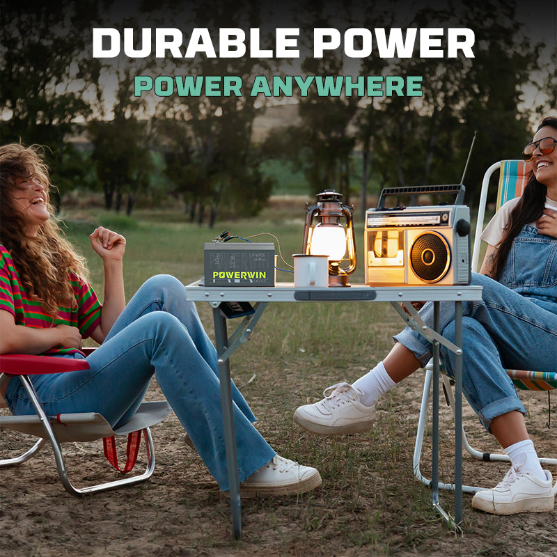 Powerwin Battery BT10 LiFePO4 Deep Cycle 128Wh Built-in BMS 4000+ Cycles for Solar Generator UPS Backup Off-Grid Application Electric Toys Emergency Power