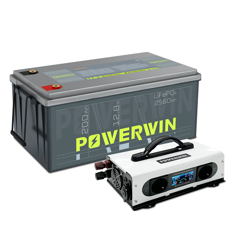 POWERWIN Portable Power Combo 2560Wh Lithium Battery+ 1200W Pure Sine Inverter BT200+PI1200