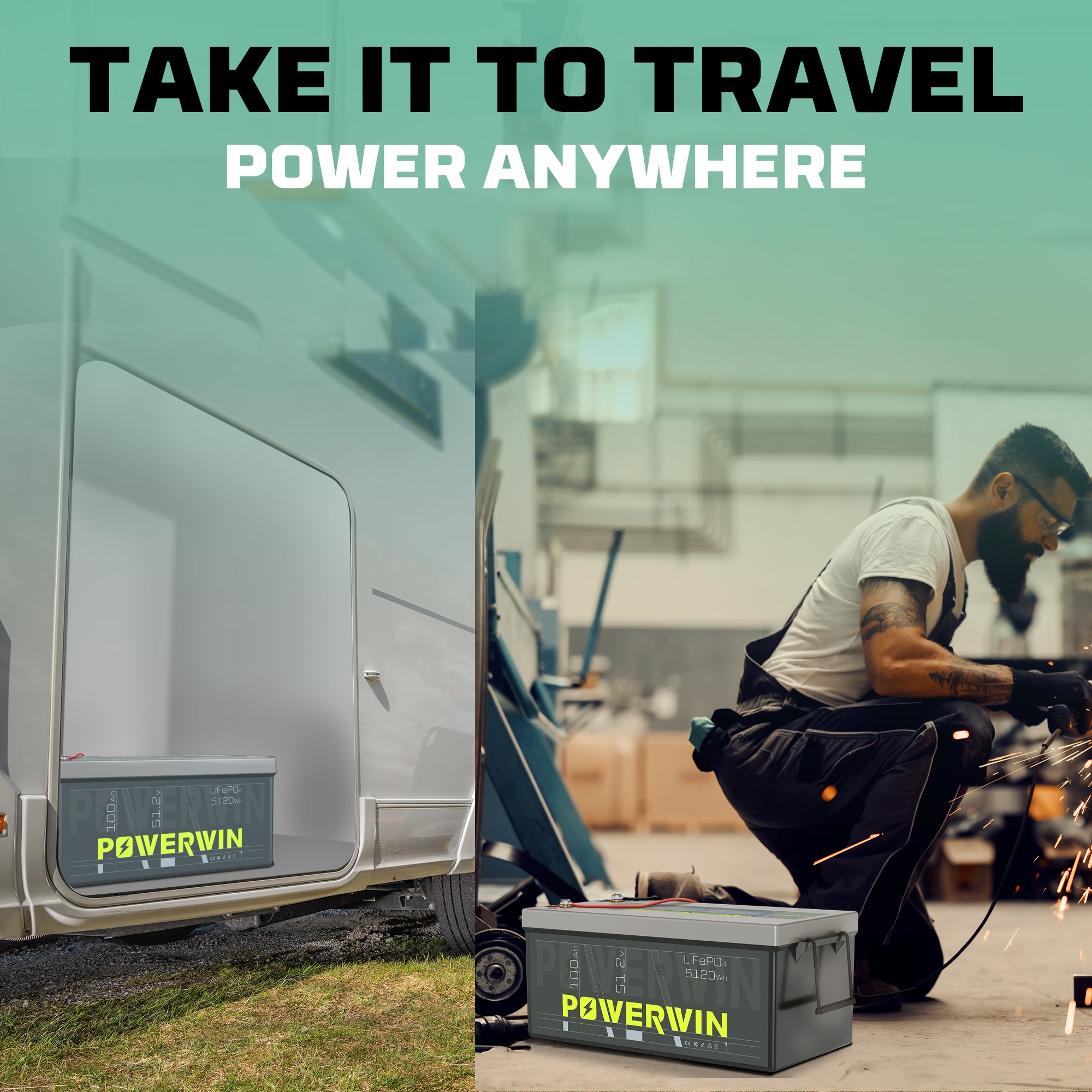 POWERWIN BT5120 51.2V 100Ah LiFePO4 Battery